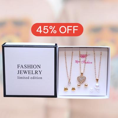 Funky Gold Plated Pendant Set