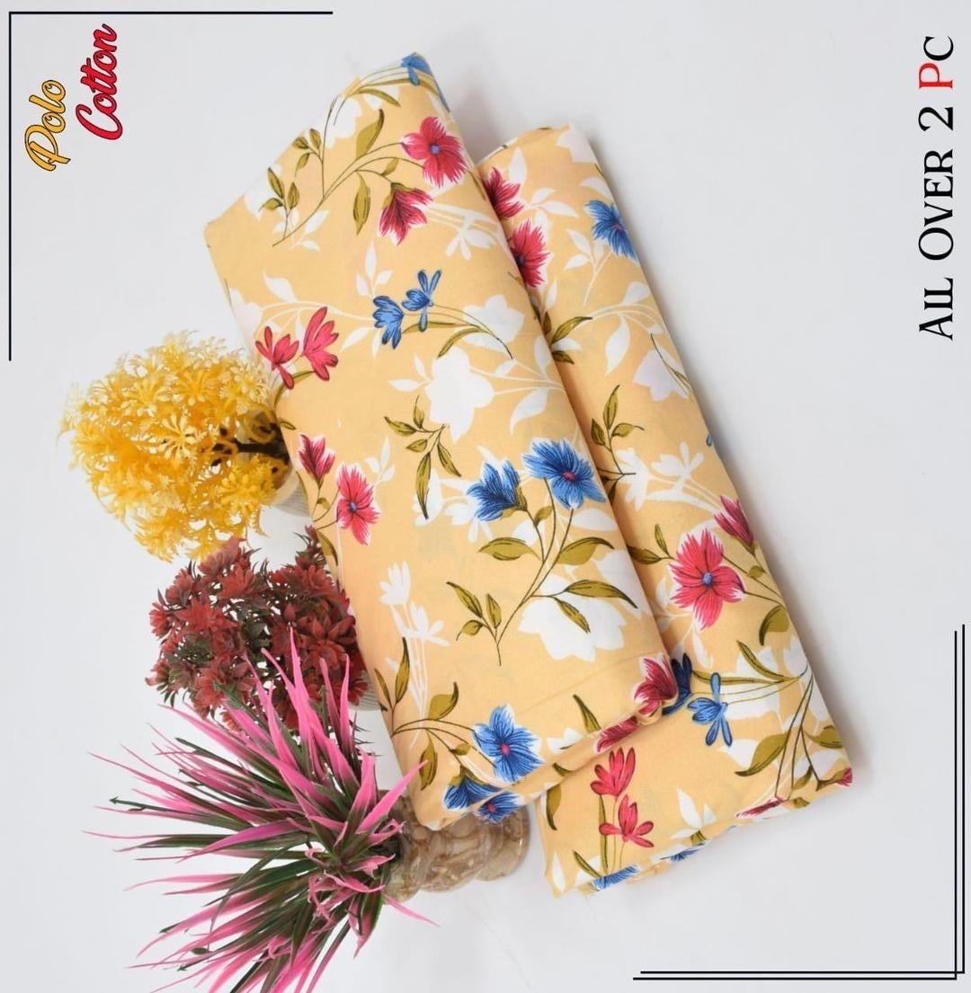 2 Pcs Women's Unstitched Printed Suit