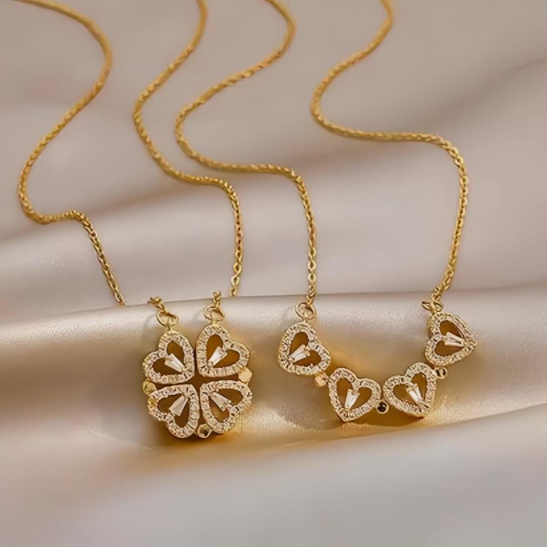 Magnetic Heart Design Gold Plated Locket - 1 Pc