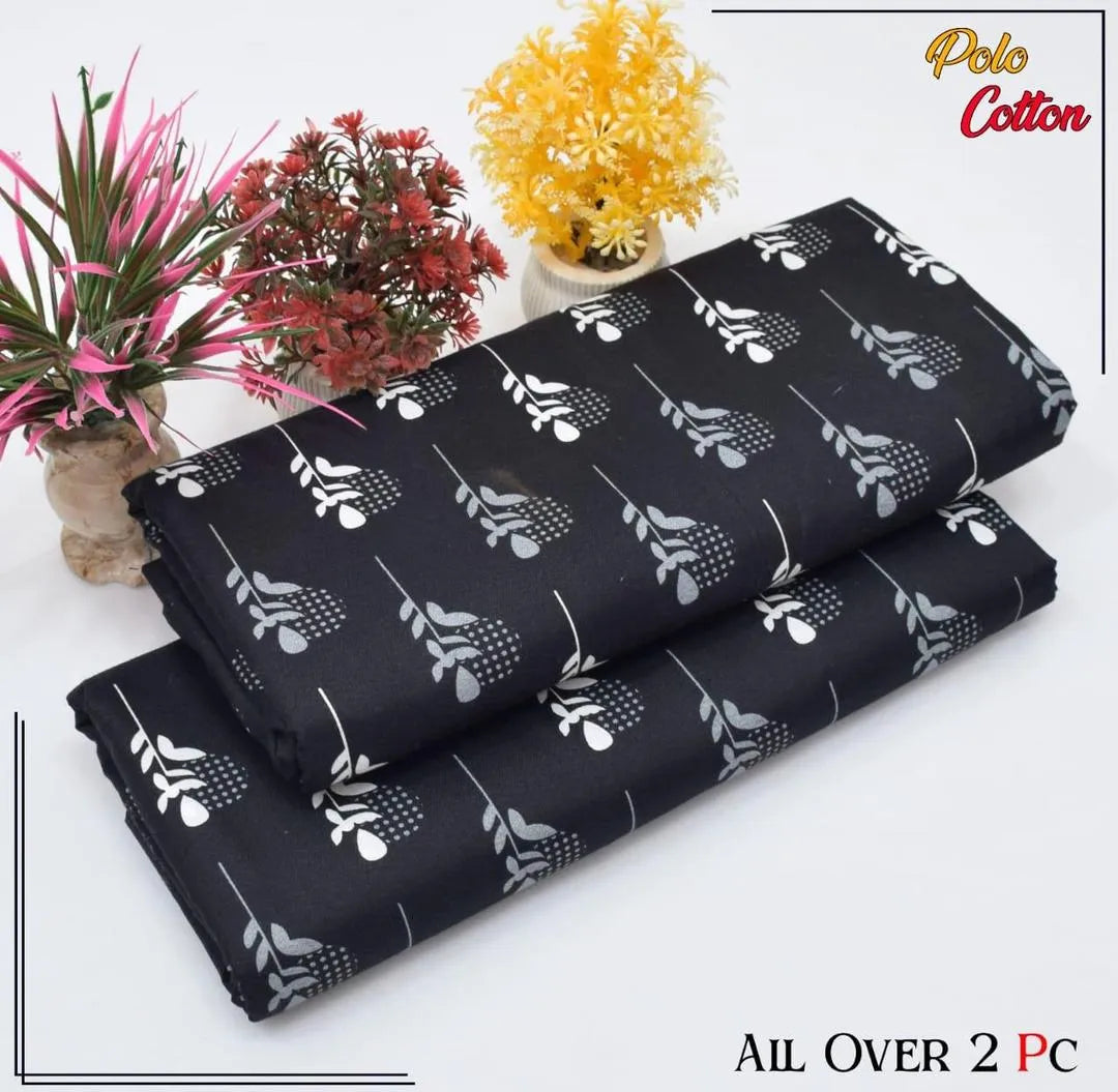 2 Pcs Women's Unstitched Printed Suit