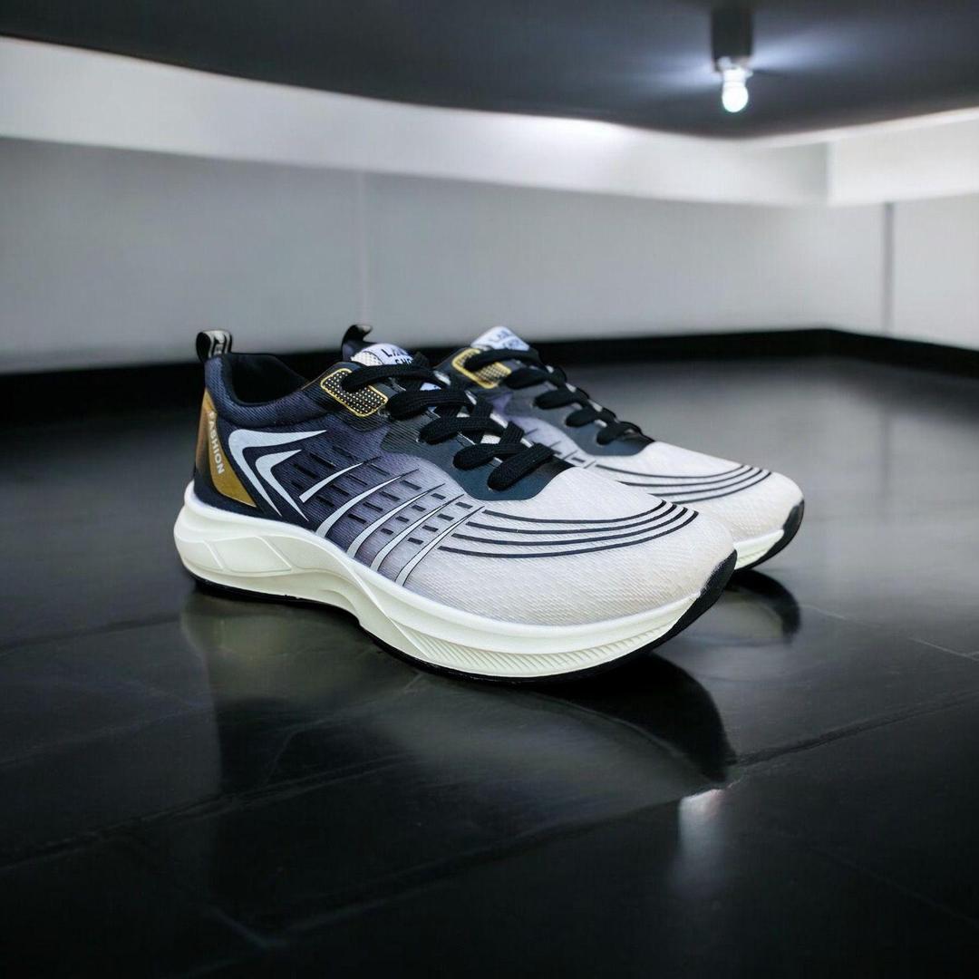 Men's Casual Grey Sneakers - Stylish Synthetic Leather Footwear