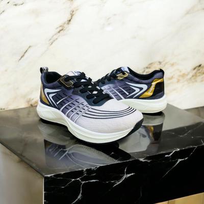 Men's Casual Grey Sneakers - Stylish Synthetic Leather Footwear