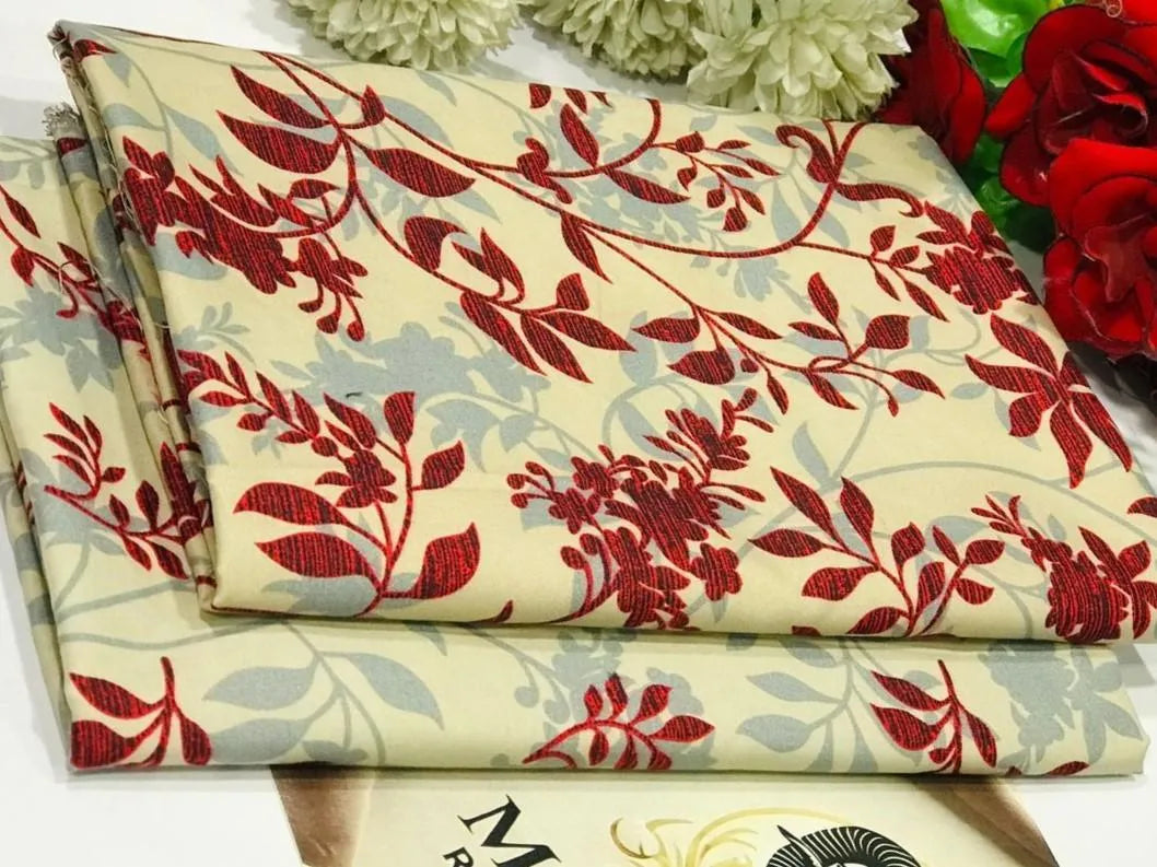 2 Pcs Women's Unstitched Printed Suit