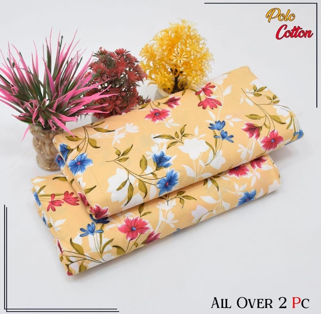 2 Pcs Women's Unstitched Printed Suit